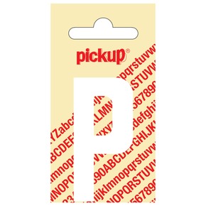 Pickup plakletter P wit mat 60 mm