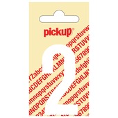 Pickup plakcijfer 2 wit mat 60 mm