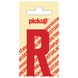 Pickup plakletter R rood glans 60 mm