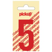 Pickup plakcijfer 5 rood glans 60 mm