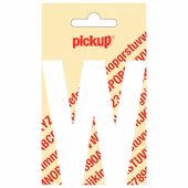 Pickup plakletter W wit mat 90 mm