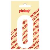 Pickup plakcijfer 0 wit mat 90 mm
