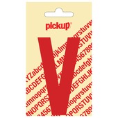 Pickup plakletter V rood glans 90 mm