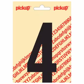 Pickup plakcijfer 4 zwart mat 120 mm