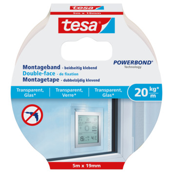 doe niet nietig Geladen Tesa Montagetape voor Transparant & Glas 20 kg/m kopen? montagetape | Karwei