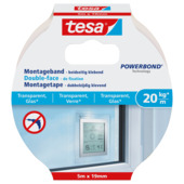 Tesa Montagetape voor Transparant & Glas 20 kg/m
