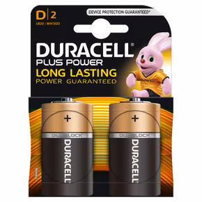 Duracell Plus Power Duralock batterij D2 1,5V (2 stuks)