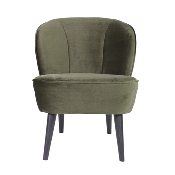 Fauteuil Sara fluweel warmgroen |