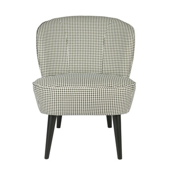 WOOOD fauteuil Sara dessin pied de poule zwart/wit