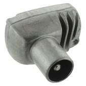 Q-Link coax stekker metaal haaks male kabelkeur