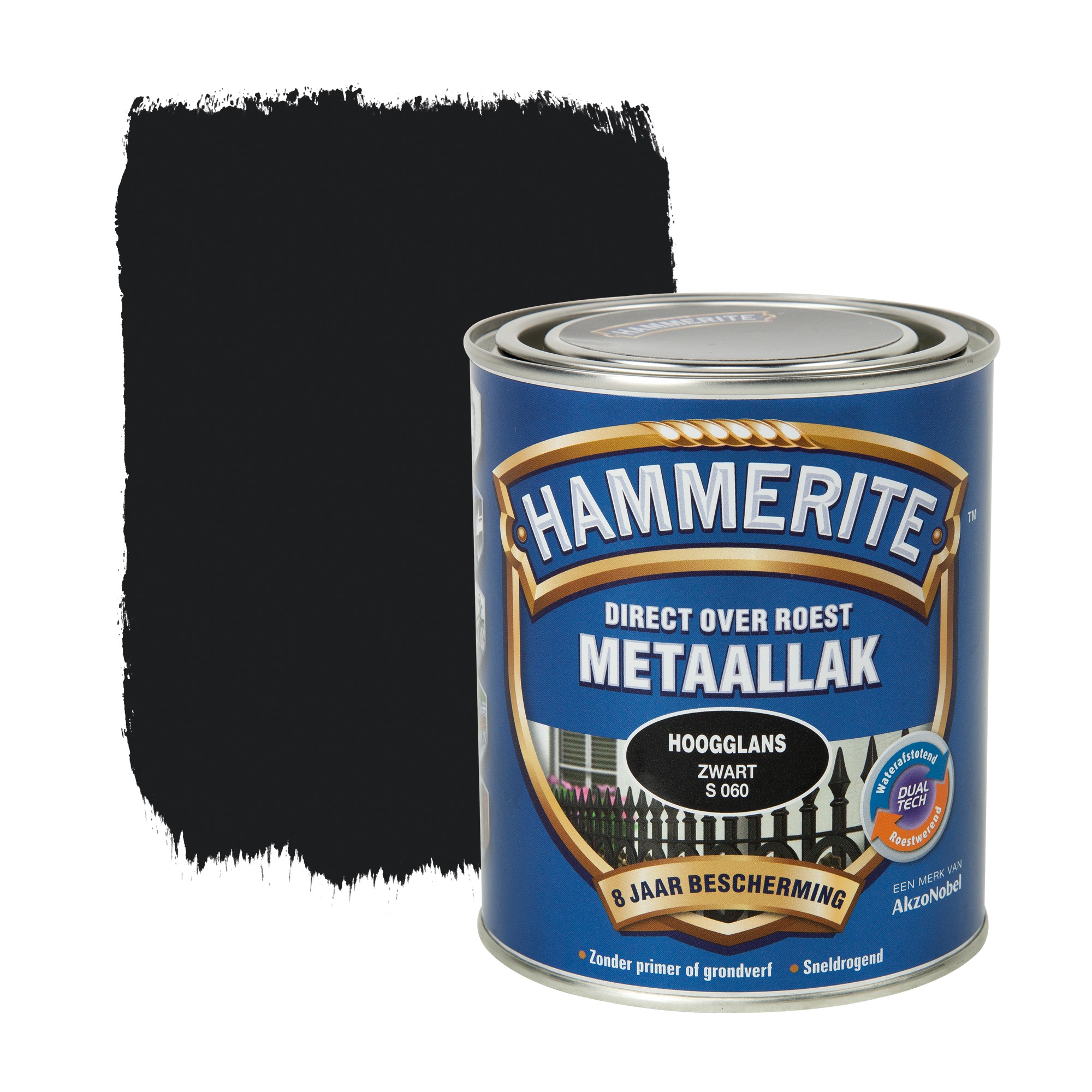 Hammerite Direct Over Roest Metaallak Hoogglans Zwart 750 Ml hammerite kopen in de aanbieding