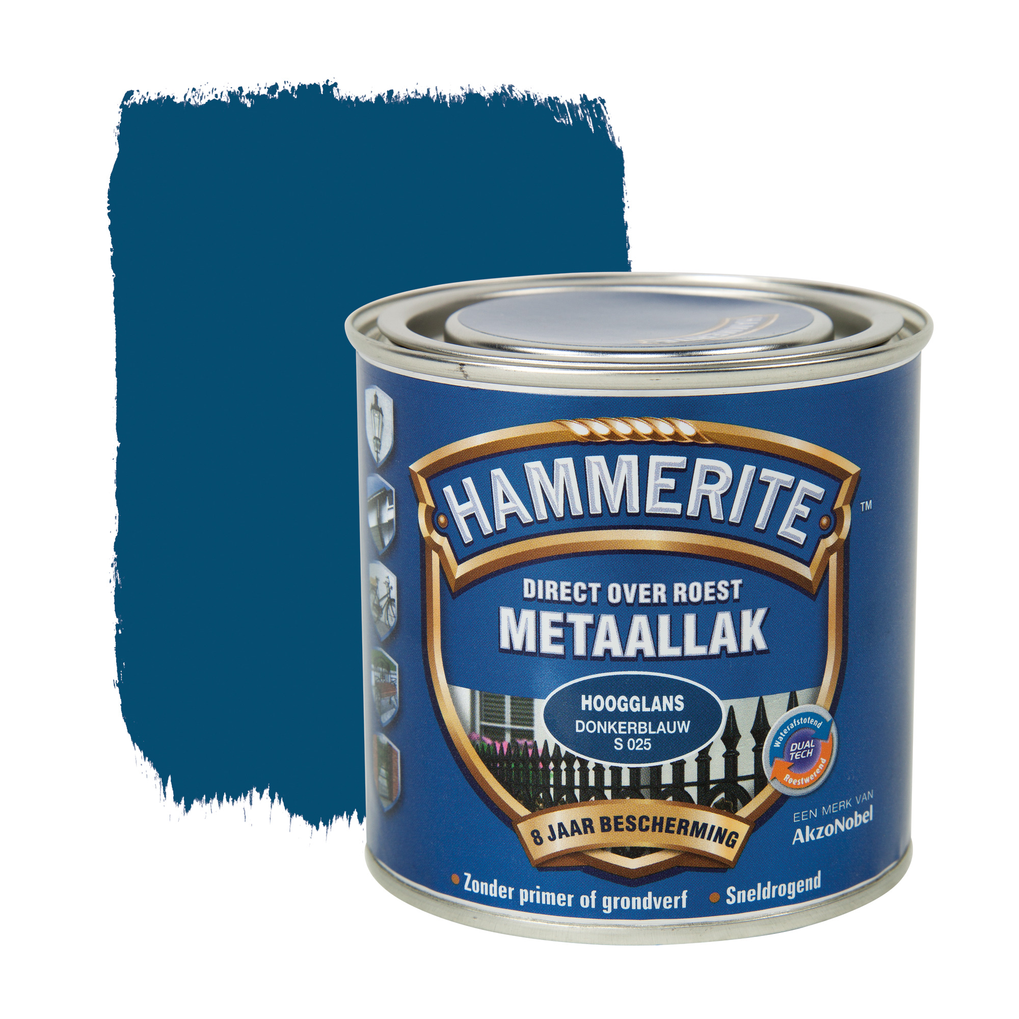 Hammerite Direct Over Roest Metaallak Hoogglans Donkerblauw 250 Ml hammerite kopen in de aanbieding