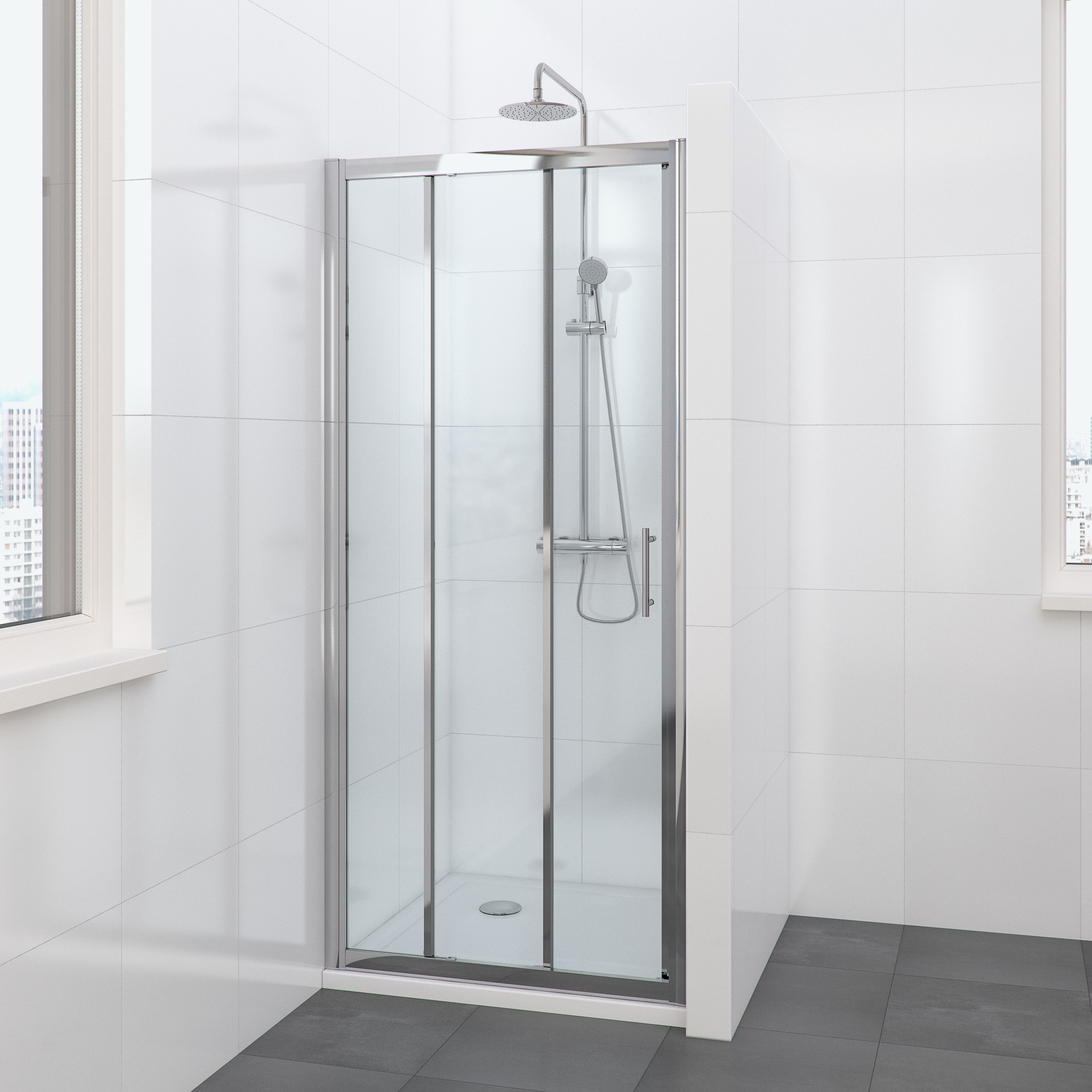 Bruynzeel Lino Schuifdeur 3 Delig 100X195Cm Chroom bruynzeel kopen in de aanbieding