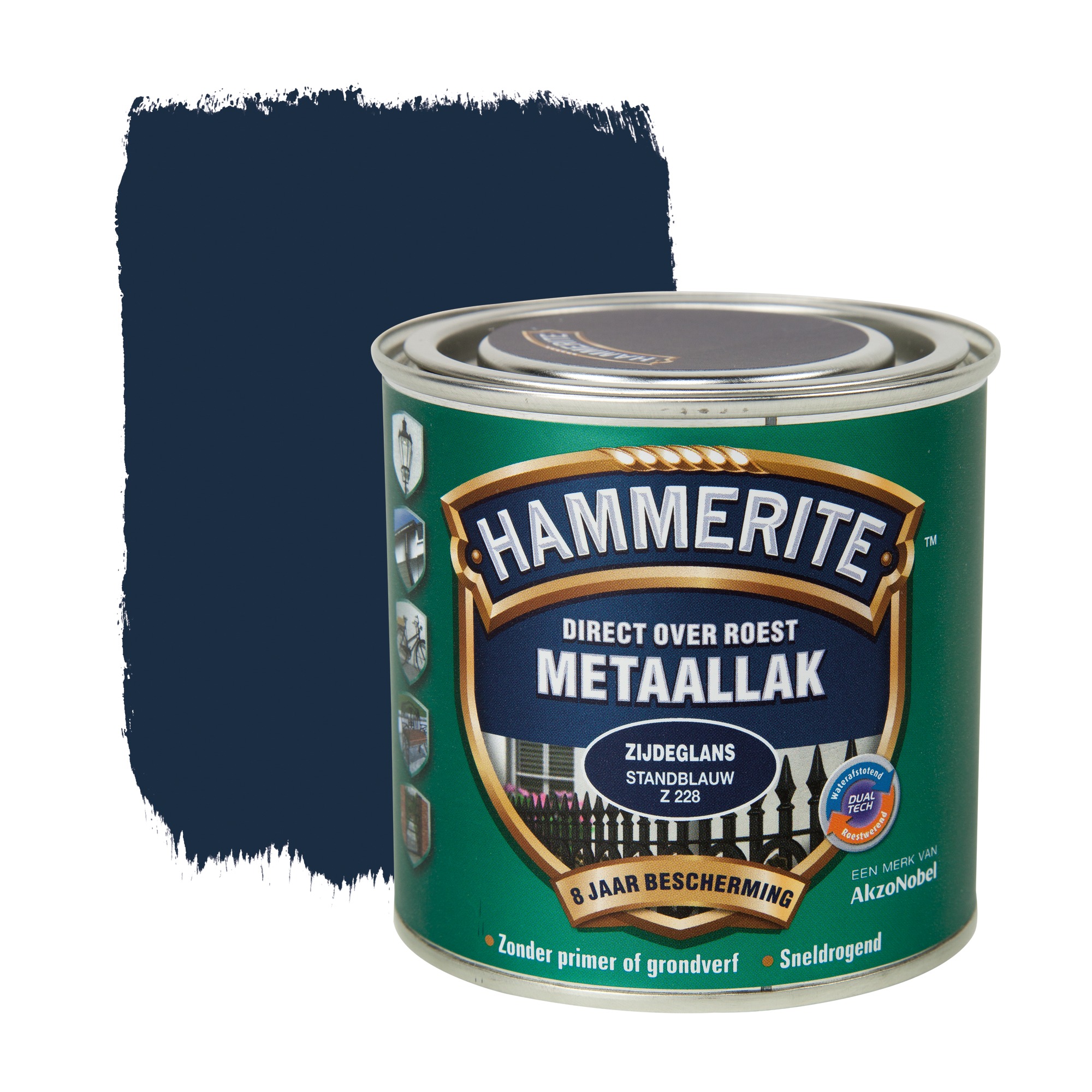 Hammerite Direct Over Roest Metaallak Zijdeglans Standblauw 250 Ml hammerite kopen in de aanbieding