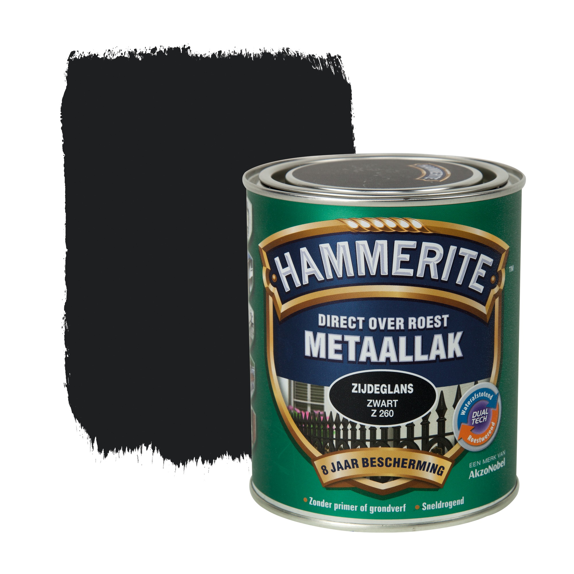 Hammerite Direct Over Roest Metaallak Zijdeglans Zwart 750 Ml hammerite kopen in de aanbieding