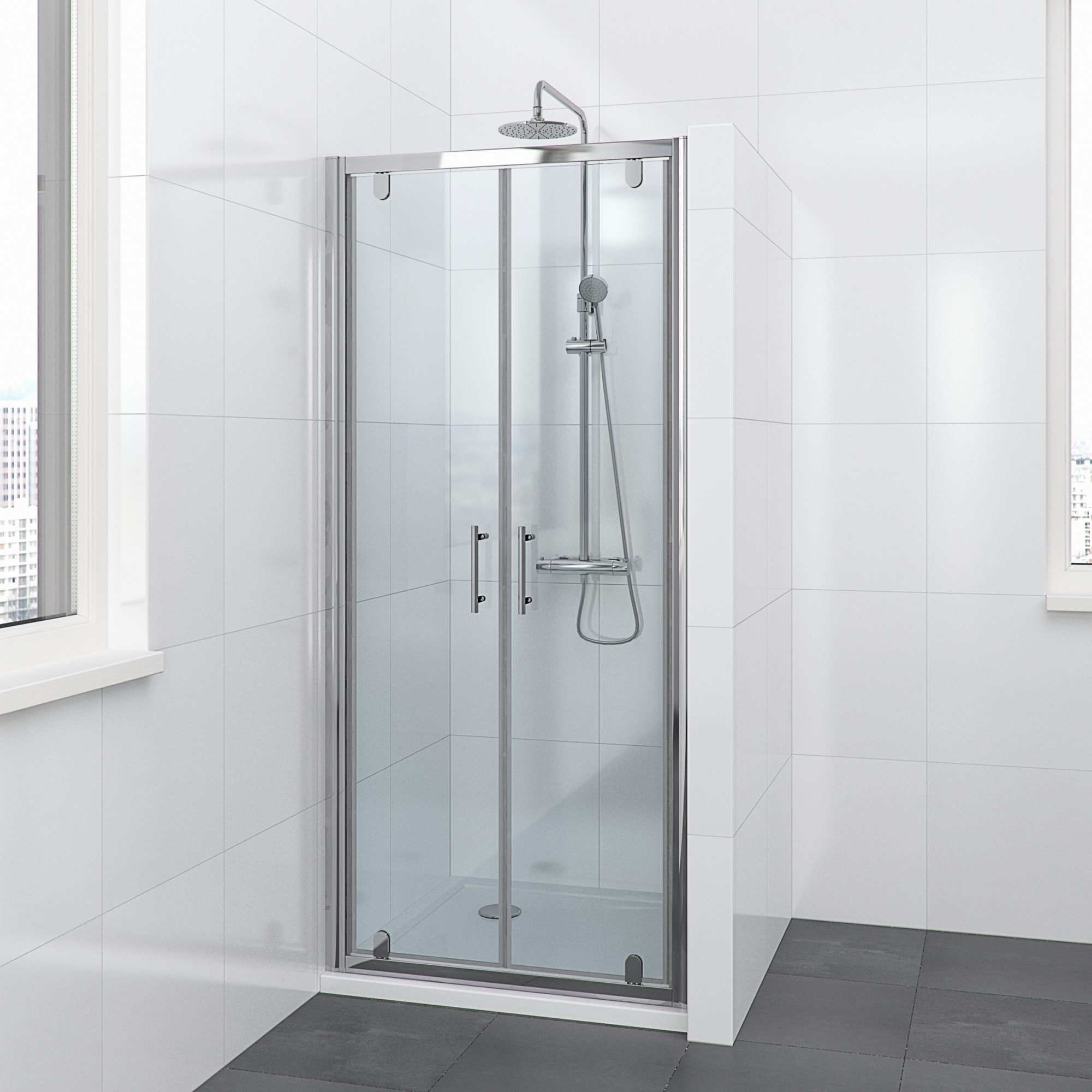 Bruynzeel Lino Douchecabine Pendeldeur 80X195Cm Chroom bruynzeel kopen in de aanbieding