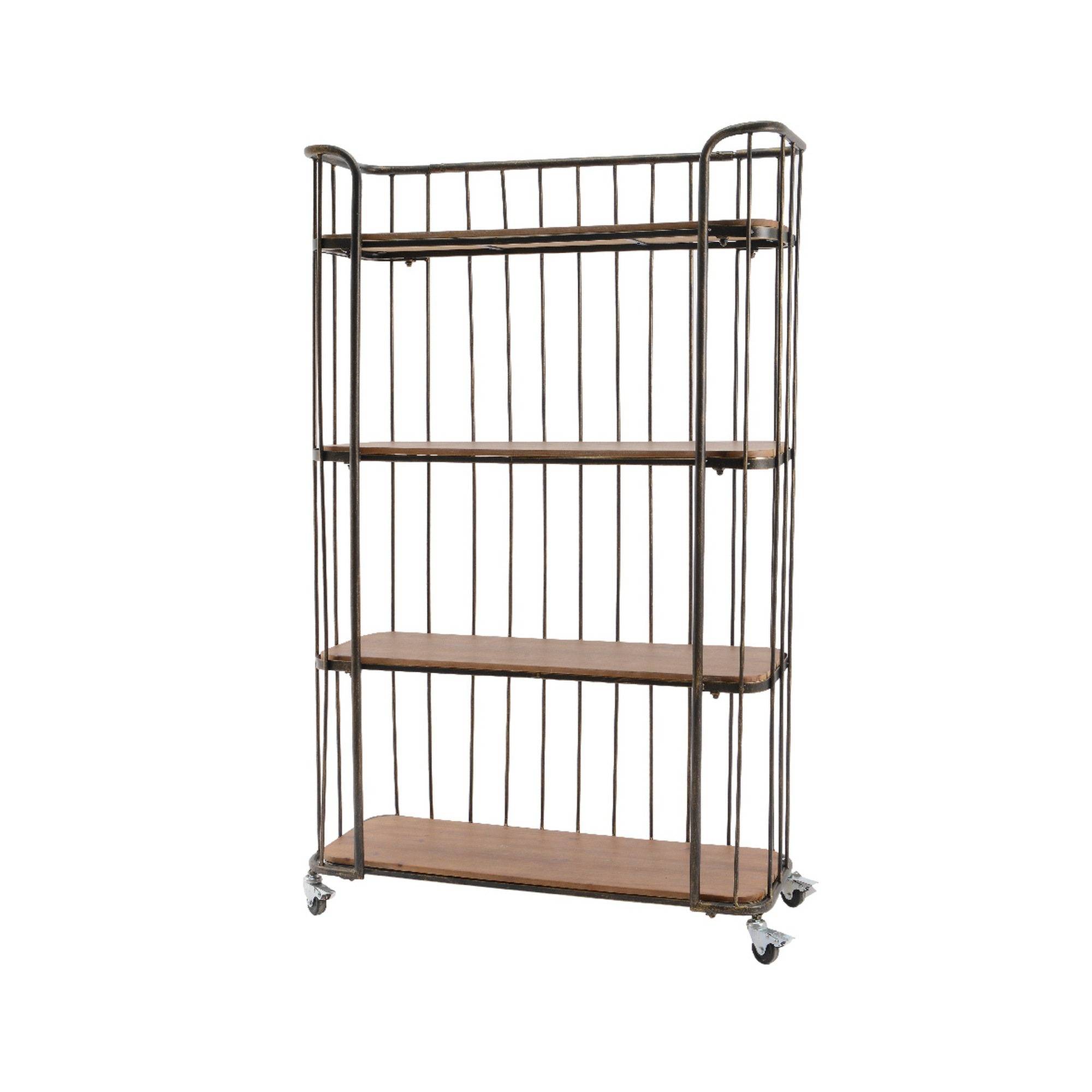 Trolley ijzer met antiek bruine planken Opbergkasten u0026 wandrekken Meubelen KARWEI Trolley ijzer met antiek bruine planken Opbergkasten u0026 wandrekken Meubelen KARWEI