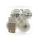 Kerstbal 8 cm glas zilver. Per 6 stuks