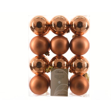 kerstballen 6 cm. Amandel/koper. Per 24 stuks kopen? |