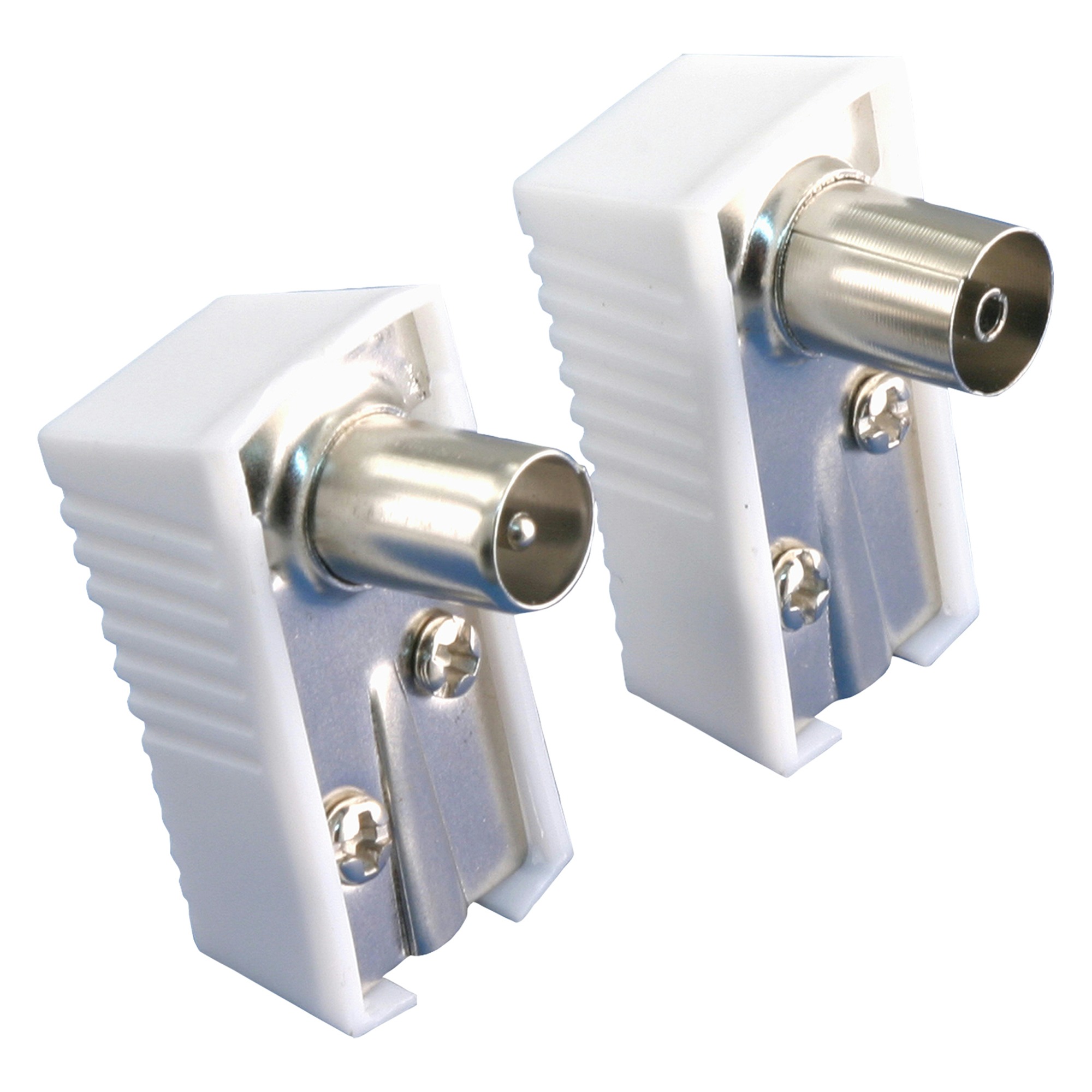 Ok Coax Stekkerset Male Female Wit ok kopen in de aanbieding