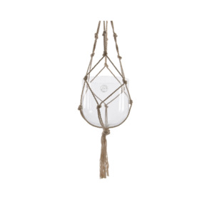Hanger macrameglas/katoen Ø19x19 cm