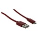 Q-Link laadsnoer textiel micro-USB 1.5 meter rood