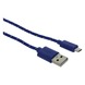 Q-Link Laadsnoer Textiel Micro-USB Blauw 1,5 meter