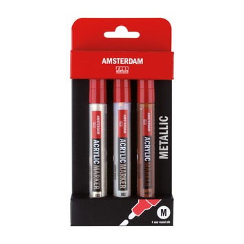 Amsterdam Verf Marker Set Metaalkleuren 4 Mm 3 Stuks Karwei