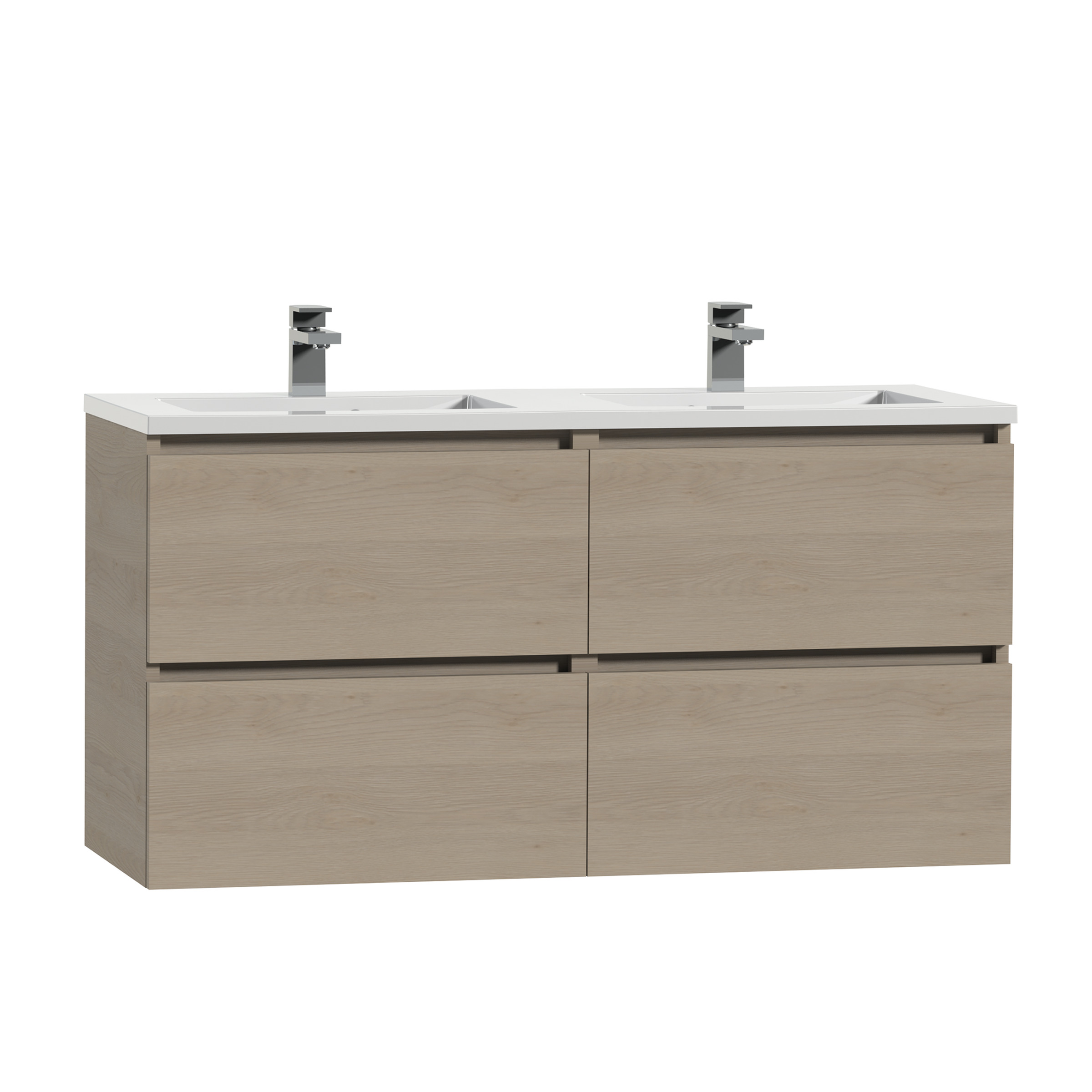 Tiger Karlo Badkamermeubel 120 Cm Naturel Eiken Met Wastafel Hoogglans Wit tiger kopen in de aanbieding