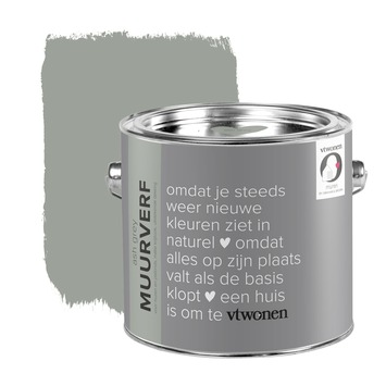 in tegenstelling tot stroom tofu vtwonen muurverf krijtlook mat ash grey 2,5 liter kopen? krijtverf | Karwei