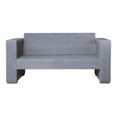 Loungebank Marlind 2-zits grijs steigerhout 73x150x77 cm