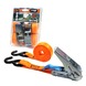 Jumbo spanband oranje 25mm met ratel en S haken 350 cm (2 stuks)