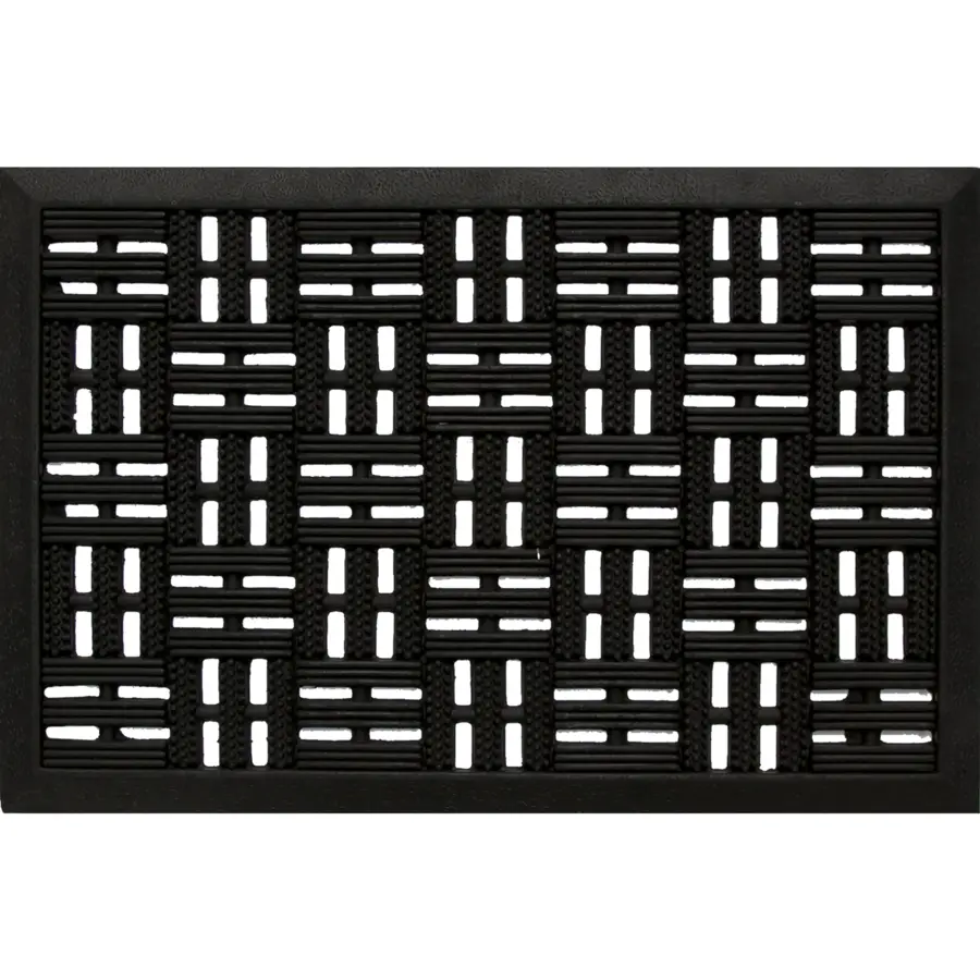 Deurmat zwart rubber 40 x 60 cm