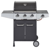 Handson Boston 3+1 gasbarbecue metaal zwart 56 x 41 cm