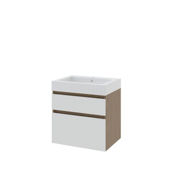 Bruynzeel Monta badkamermeubel 60 cm donker eiken / hoogglans wit
