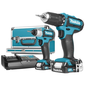 Makita combiset CLX201SAX1 10.8V lithium-ion accuboormachine slagschroevendraaier | Karwei