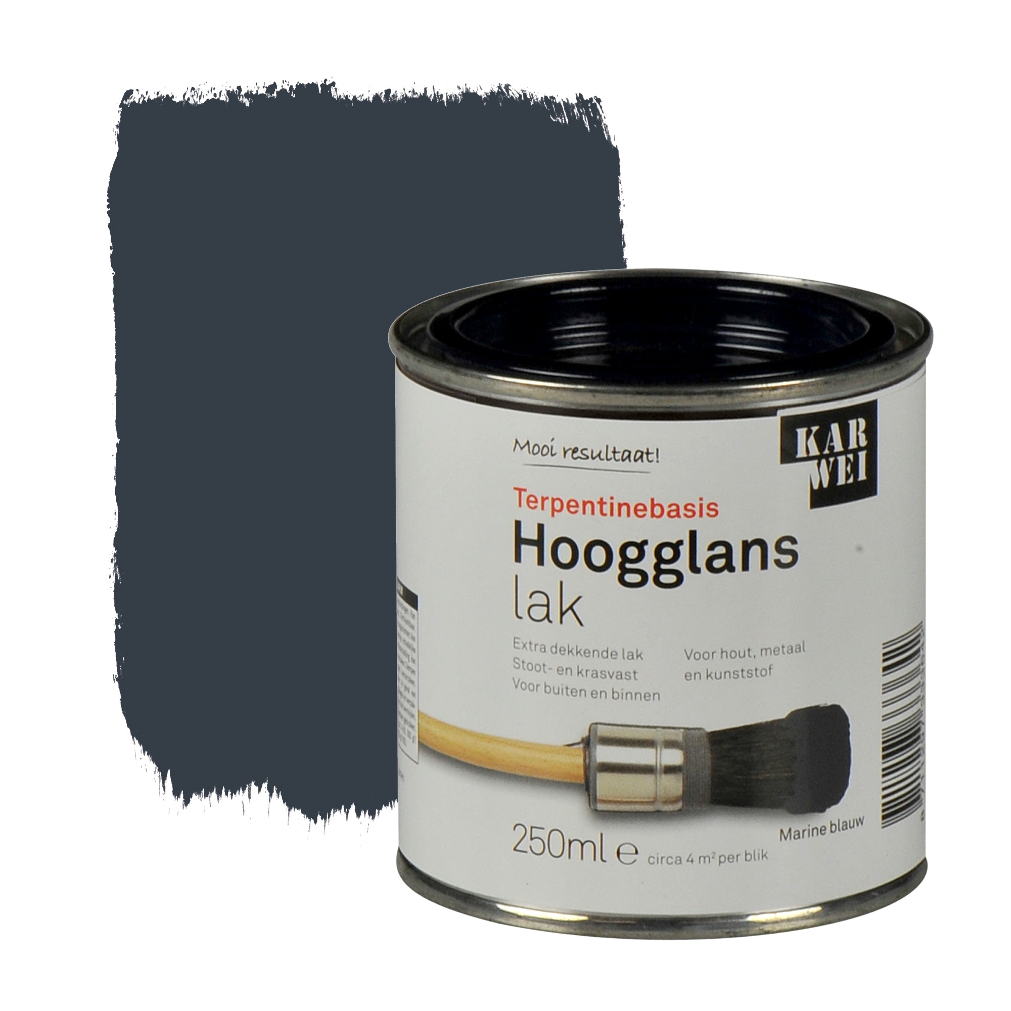 Karwei Lak Hoogglans Marineblauw Extra Dekkend 250 Ml karwei kopen in de aanbieding