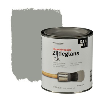 KARWEI lak zijdeglans wintergrijs extra dekkend 750 ml