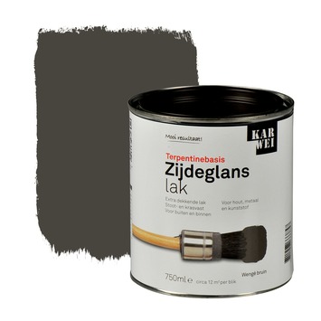 KARWEI lak zijdeglans wengé bruin extra dekkend 750 ml