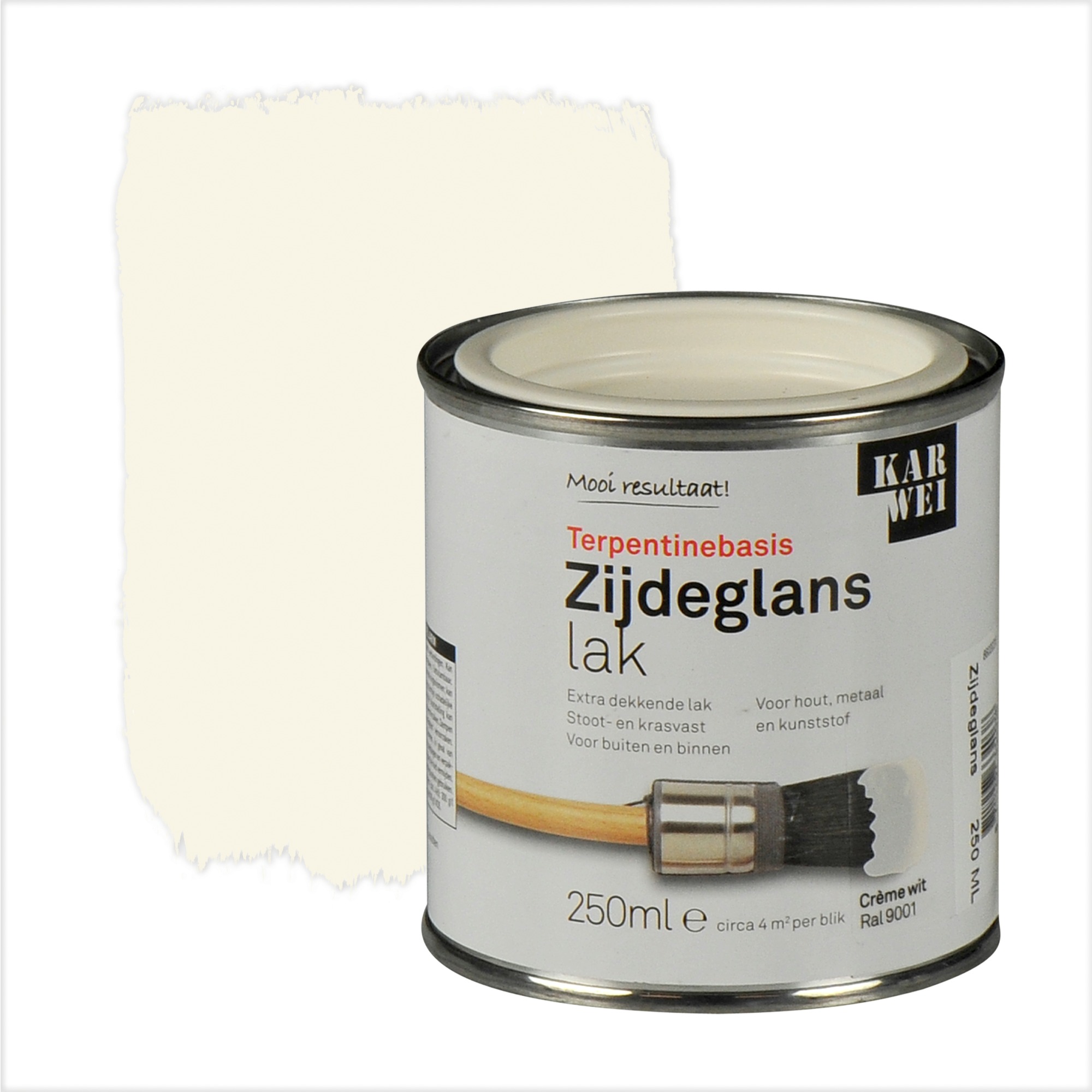 Karwei Lak Zijdeglans Cremewit Extra Dekkend 250 Ml karwei kopen in de aanbieding