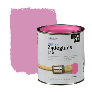 KARWEI lak waterbasis zijdeglans prinsessenroze extra dekkend 750 ml