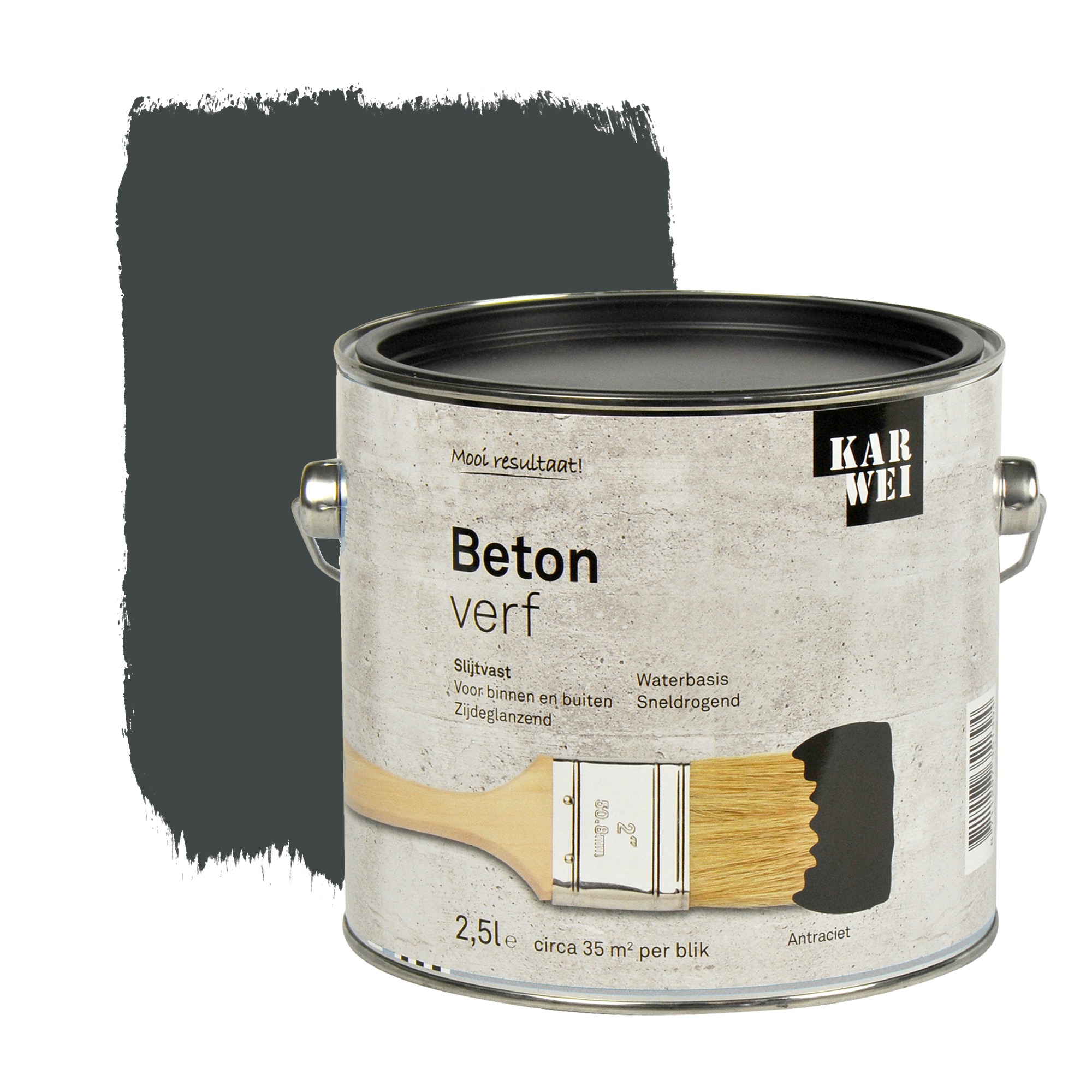 Karwei Betonverf Zijdeglans Antraciet 25 karwei kopen in de aanbieding