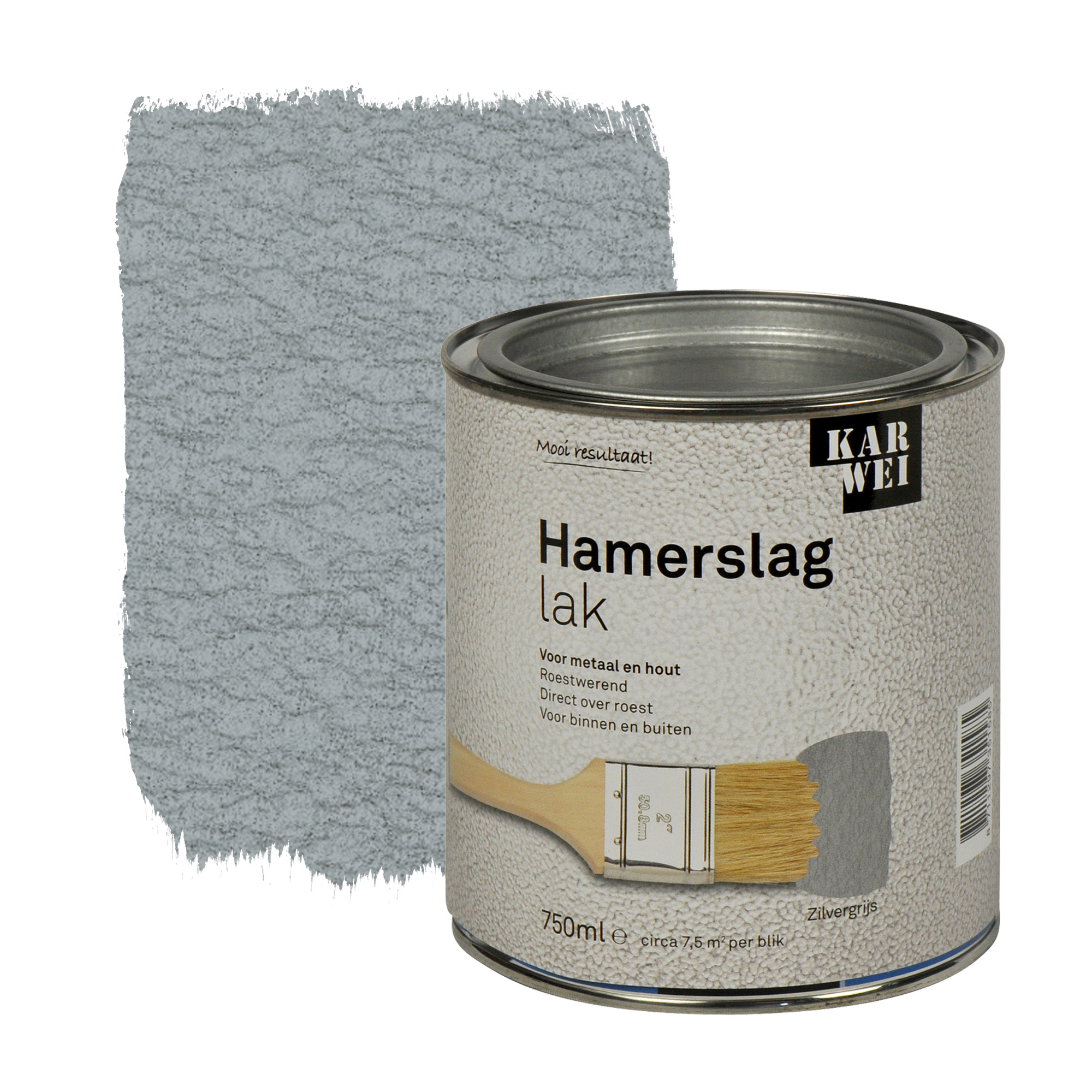 Karwei Hamerslag Lak Roestwerend Zilvergrijs 750 Ml karwei kopen in de aanbieding