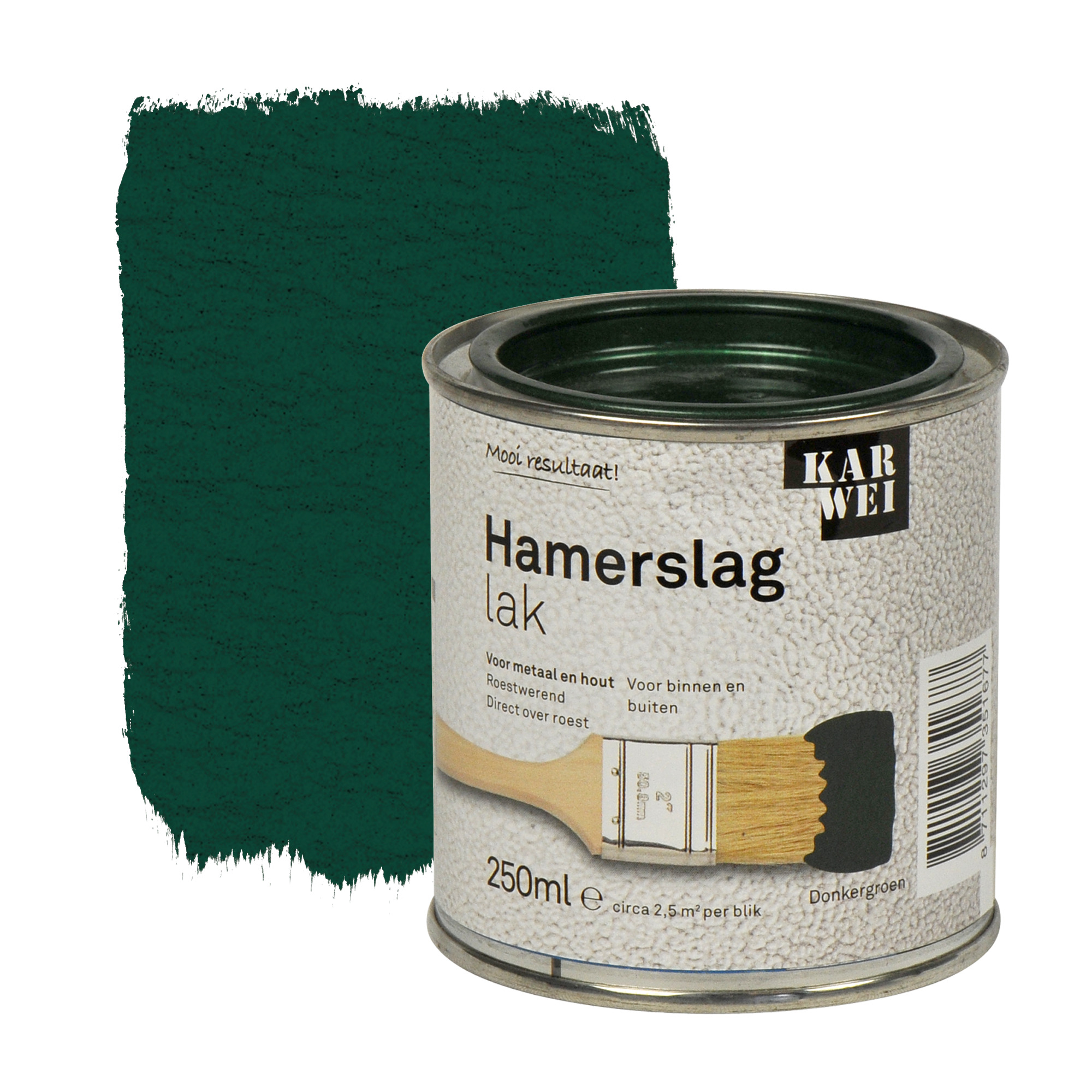 Karwei Hamerslag Lak Roestwerend Donkergroen 250 Ml karwei kopen in de aanbieding