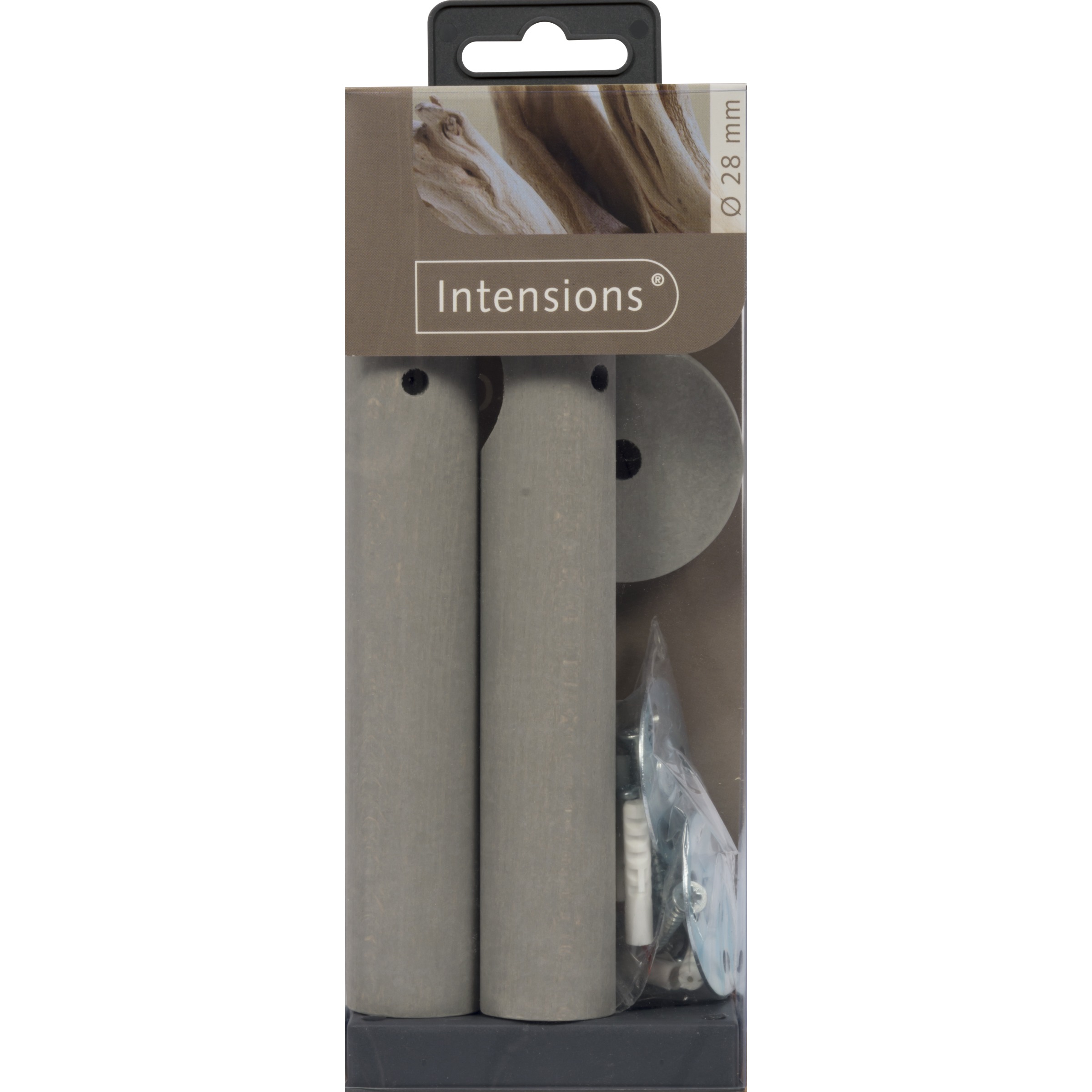 Intensions Gordijnroede O28 Mm Grijs Hout Steun Opleg 2 Stuks intensions kopen in de aanbieding