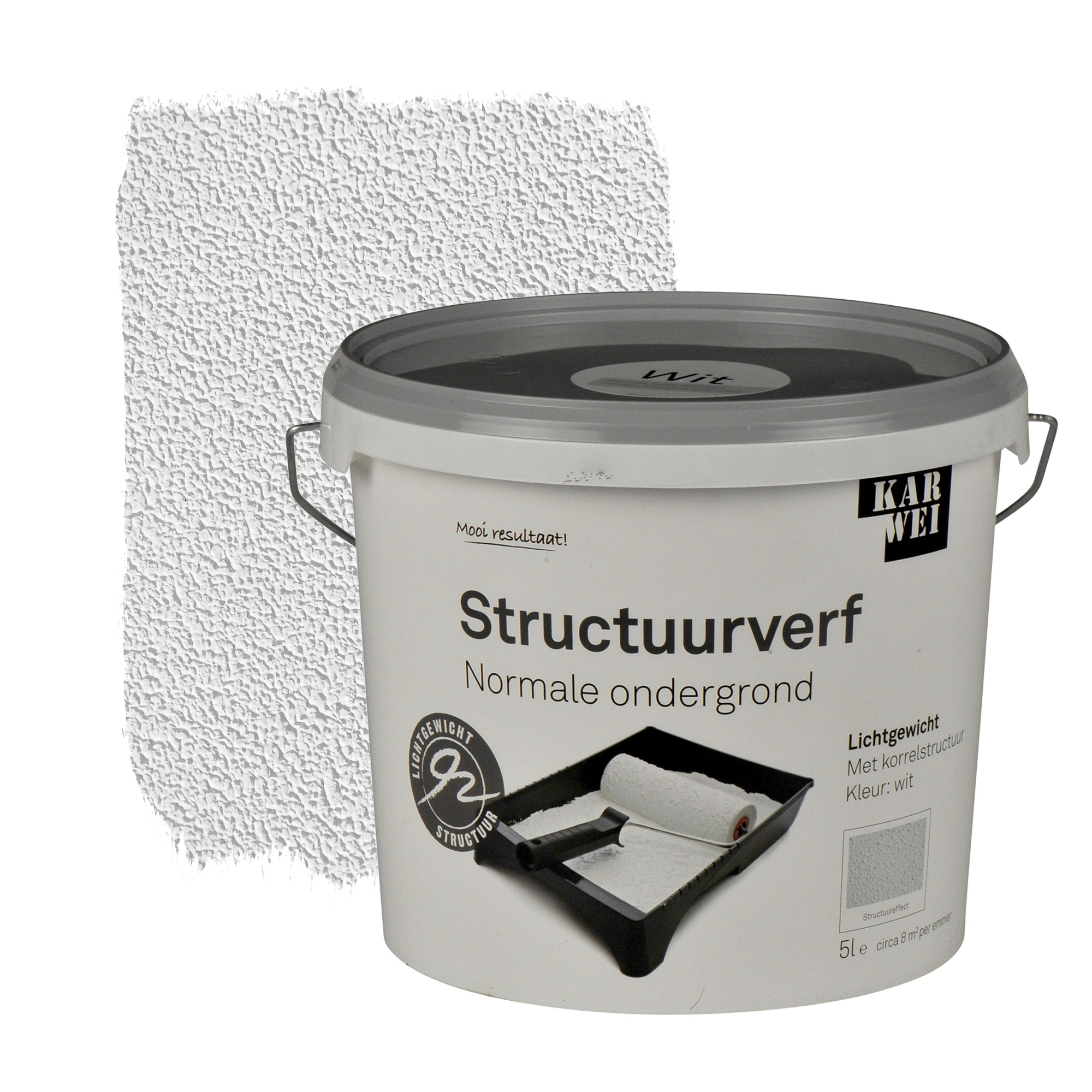 KARWEI muur- en plafond structuurverf mat wit 5 l
