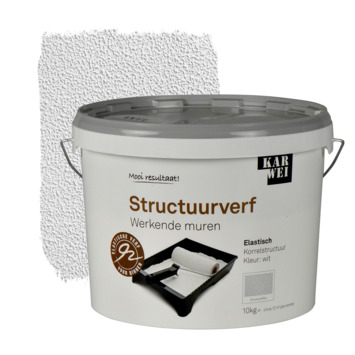 KARWEI muur- en plafond structuurverf werkende muren wit 10 kg