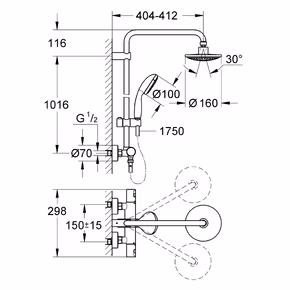 Grohe Vitalio Start regendouche Ø16 cm