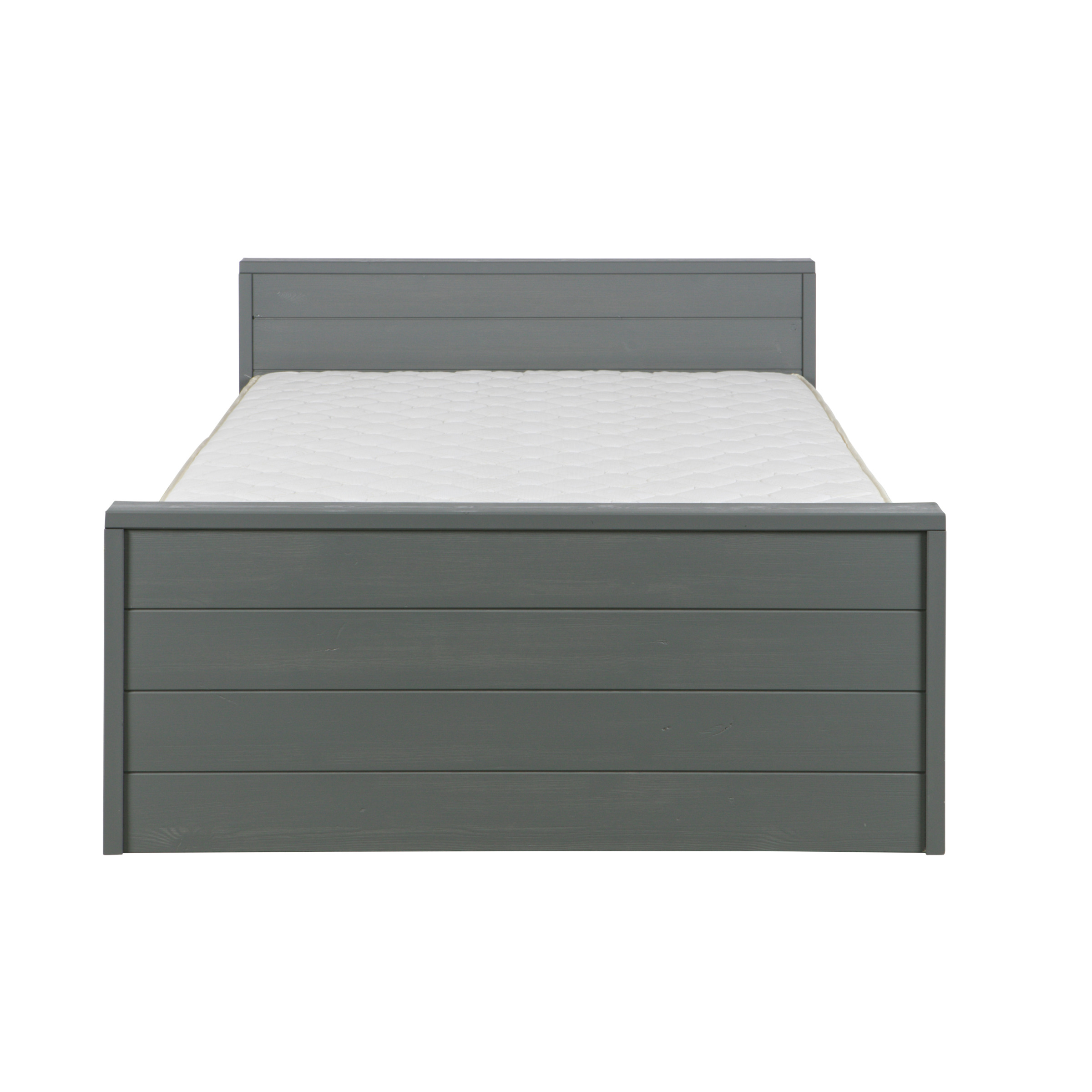 Woood Bed Dennis Extra Breed 73X126X219 Cm Staalgrijs woood kopen in de aanbieding