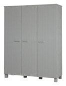 WOOOD kledingkast Dennis 3 deurs betongrijs 202 x 158 x 55 cm